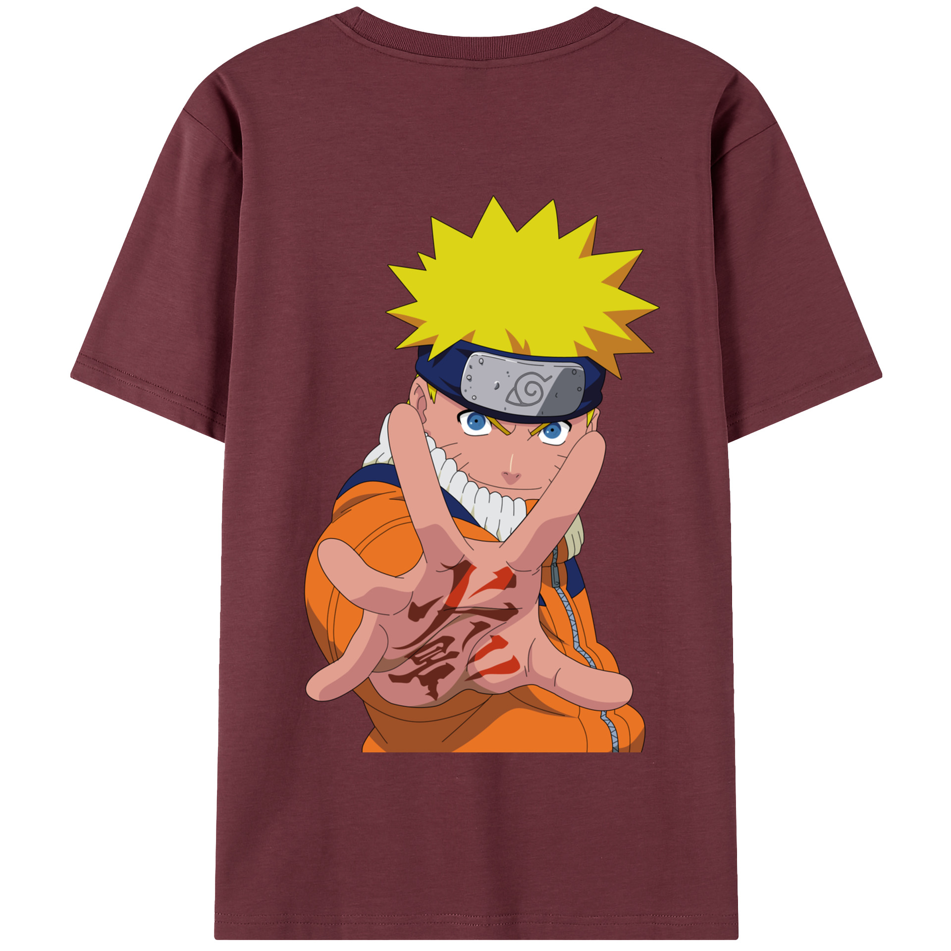 （画像用） NARUTO -ナルト- うずまき ナルト Uzumaki Naruto 綿100％半袖Tシャツ（背面プリント）